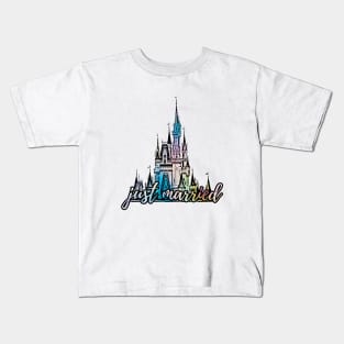 Just Married Magic Castle Colorful Kids T-Shirt